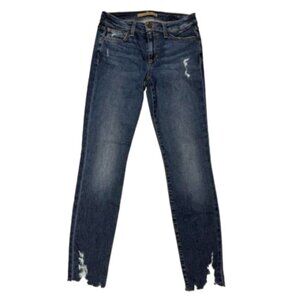 Joe's Skinny Ankle LAILA Distressed Raw Hem Mid Rise Jeans Size 26 #2162